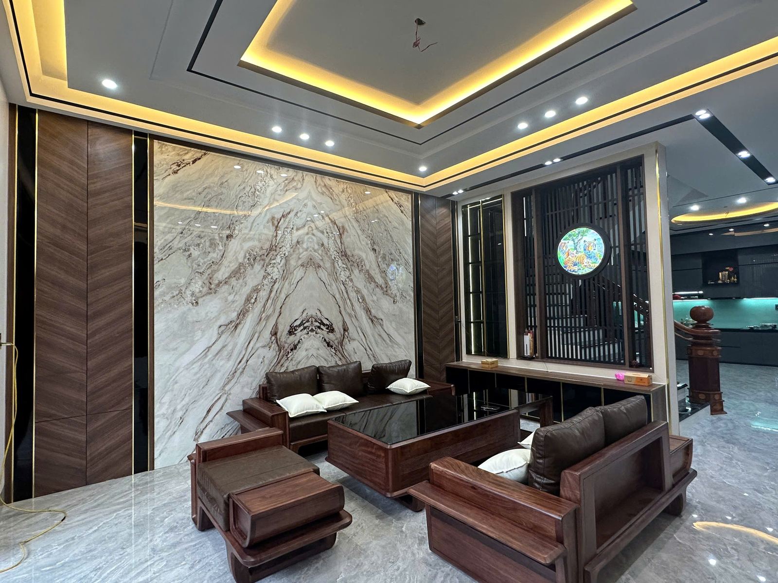 Tủ bếp Acrylic phối Laminate cao cấp